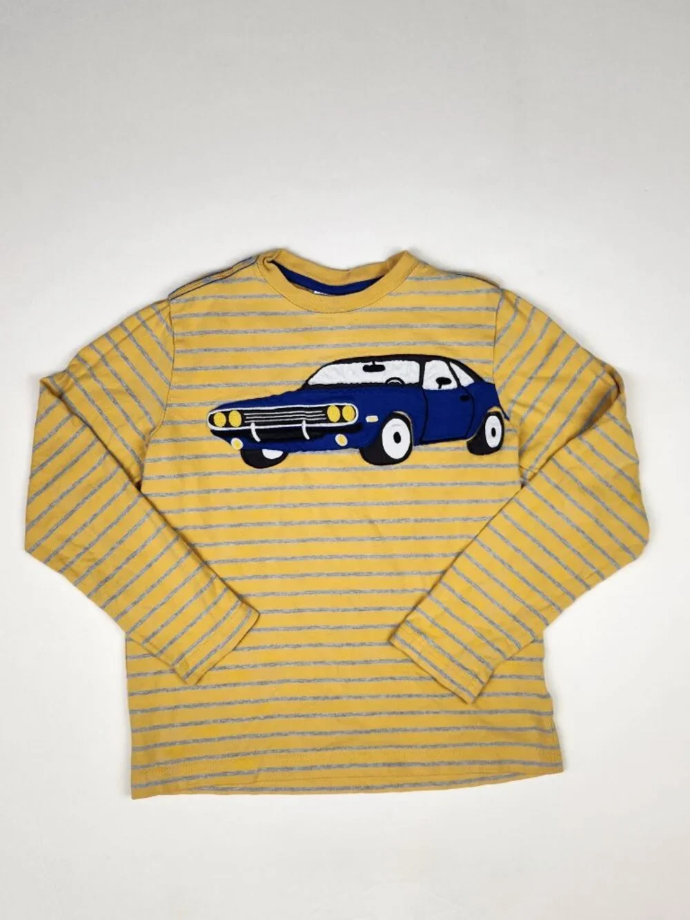 Hanna Andersson Car Applique Striped Long Sleeve Shirt sz 10 / 140 cm
